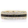 Black Baguette CZ Eternity Wedding Band in Sterling Silver - Available in Silver, Gold & Rose Gold
