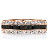 Black Baguette CZ Eternity Wedding Band in Sterling Silver - Available in Silver, Gold & Rose Gold