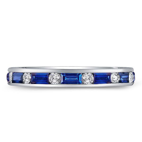 Eternity Sterling Silver Baguette & Round CZ Wedding Band - 2.95 CT. TW.