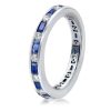 Eternity Sterling Silver Baguette & Round CZ Wedding Band - 2.95 CT. TW.