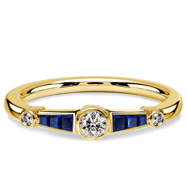 Vintage Style Golden Bezel Set Engagement Ring for Women - 18K Gold Plated Sterling Silver