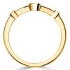 Vintage Style Golden Bezel Set Engagement Ring for Women - 18K Gold Plated Sterling Silver