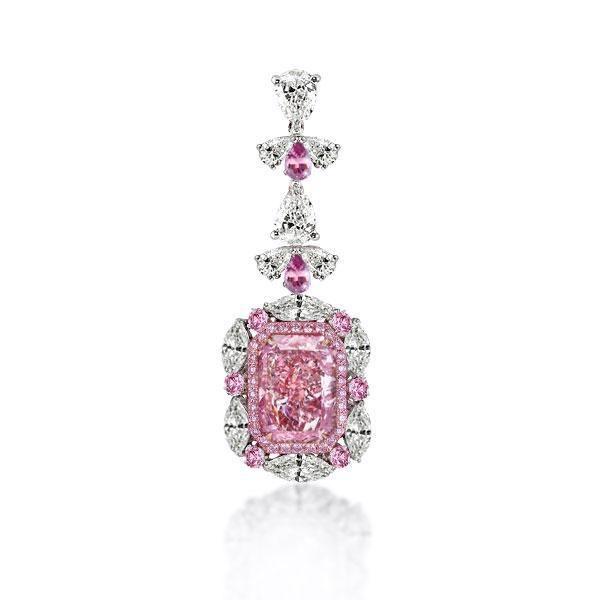 Pink Sapphire Sterling Silver Drop Earrings - 925 Silver, Rhodium Plated