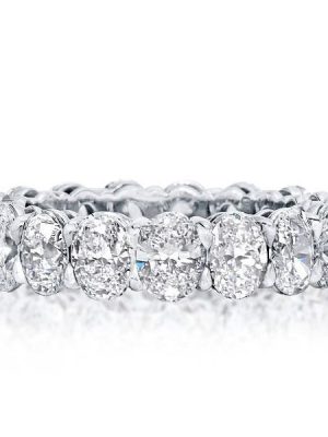 Eternity Oval Cut Wedding Band - 925 Sterling Silver, 3.75CT. TW