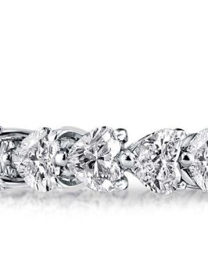 Eternity Heart Created White Sapphire Wedding Band in 925 Sterling Silver