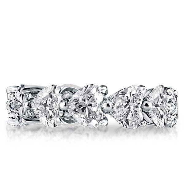 Eternity Heart Created White Sapphire Wedding Band in 925 Sterling Silver