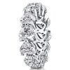 Eternity Heart Created White Sapphire Wedding Band in 925 Sterling Silver