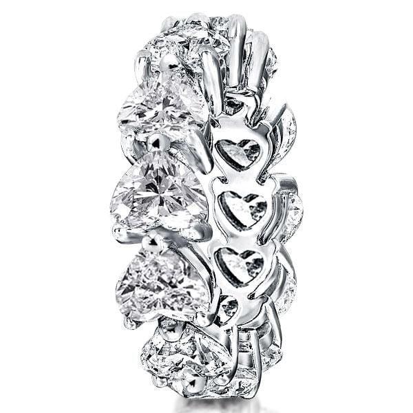 Eternity Heart Created White Sapphire Wedding Band in 925 Sterling Silver