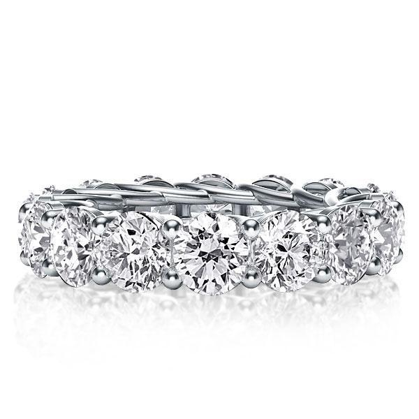 Eternity White Sapphire Wedding Band in Sterling Silver