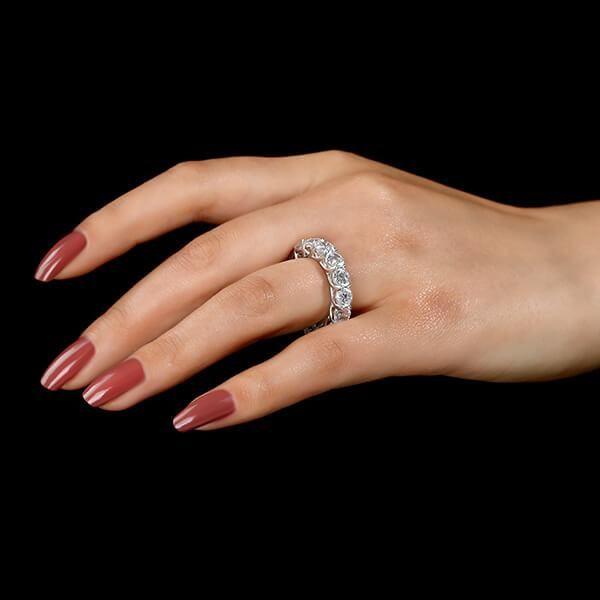 Eternity White Sapphire Wedding Band in Sterling Silver