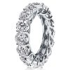 Eternity White Sapphire Wedding Band in Sterling Silver