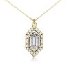 Hexagon Halo Pendant Necklace - 925 Sterling Silver, Multi-Chain Lengths