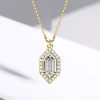 Hexagon Halo Pendant Necklace - 925 Sterling Silver, Multi-Chain Lengths
