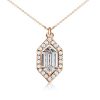 Hexagon Halo Pendant Necklace - 925 Sterling Silver, Multi-Chain Lengths