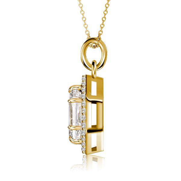 Hexagon Halo Pendant Necklace - 925 Sterling Silver, Multi-Chain Lengths