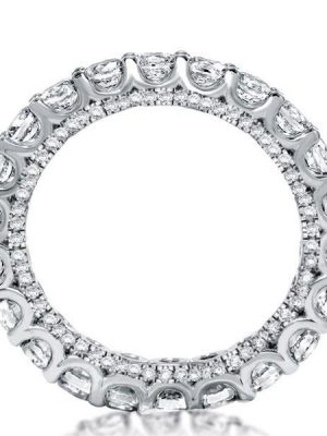 Sterling Silver Round Brilliant White Sapphire Eternity Band Wedding Ring