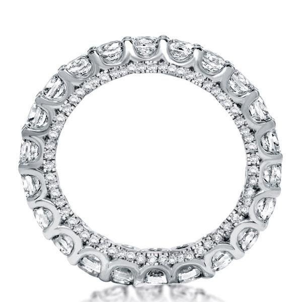 Sterling Silver Round Brilliant White Sapphire Eternity Band Wedding Ring