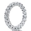 Sterling Silver Round Brilliant White Sapphire Eternity Band Wedding Ring