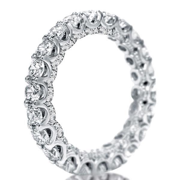 Sterling Silver Round Brilliant White Sapphire Eternity Band Wedding Ring