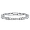 3mm Cushion Cut White Sapphire Tennis Bracelet in 925 Sterling Silver for Women