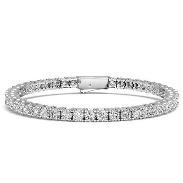 3mm Cushion Cut White Sapphire Tennis Bracelet in 925 Sterling Silver for Women