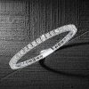 3mm Cushion Cut White Sapphire Tennis Bracelet in 925 Sterling Silver for Women