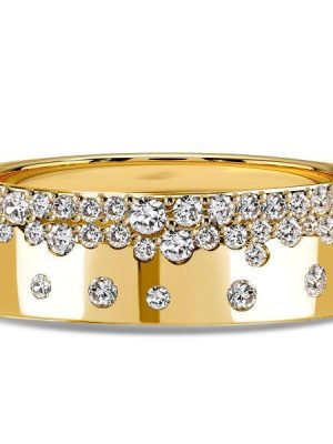 18K Gold Plated Sterling Silver Half Eternity Wedding Band - 0.56 CT. TW.