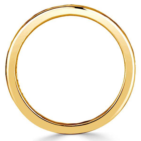 18K Gold Plated Sterling Silver Half Eternity Wedding Band - 0.56 CT. TW.