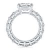 Cushion Cut Eternity Sterling Silver Engagement Ring - 5.0 CT