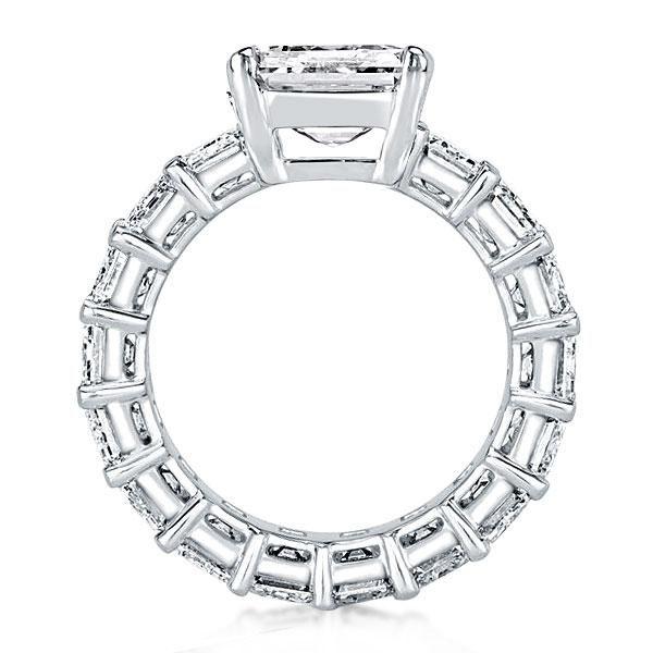 Cushion Cut Eternity Sterling Silver Engagement Ring - 5.0 CT