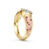 Pear Cut Pink Sapphire Engagement Ring in 18K Gold Plated Sterling Silver