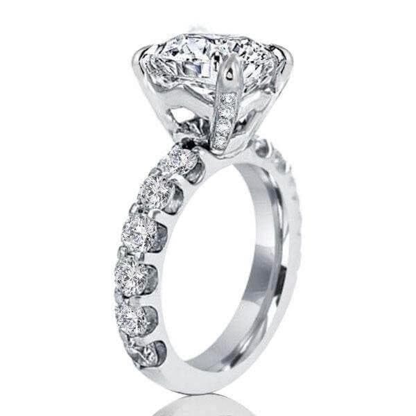 Classic Pear Shaped Engagement Ring | 9.00 CT Center Stone | Sterling Silver with Rhodium Finish