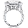 Radiant Halo Engagement Ring in Rhodium Plated 925 Sterling Silver
