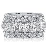 Cushion Cut Sterling Silver Half Eternity Wedding Band for Women - 7.77 CTW