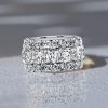 Cushion Cut Sterling Silver Half Eternity Wedding Band for Women - 7.77 CTW