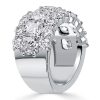 Cushion Cut Sterling Silver Half Eternity Wedding Band for Women - 7.77 CTW