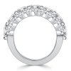 Cushion Cut Sterling Silver Half Eternity Wedding Band for Women - 7.77 CTW