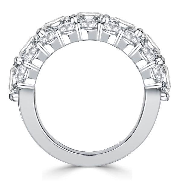 Cushion Cut Sterling Silver Half Eternity Wedding Band for Women - 7.77 CTW