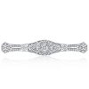 Antique Art Deco White Sapphire Brooch - Sterling Silver Bar Pin