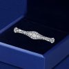 Antique Art Deco White Sapphire Brooch - Sterling Silver Bar Pin