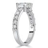 Emerald Cut East West Wedding Ring for Women, 1.48 CTW Total Stone Weight in Sterling Silver