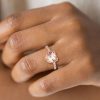 18K Rose Gold Plated Sterling Silver Heart Engagement Ring with 6.00 CT Center Stone