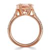 18K Rose Gold Plated Sterling Silver Heart Engagement Ring with 6.00 CT Center Stone