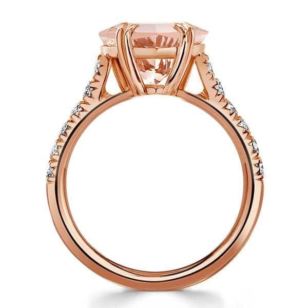 18K Rose Gold Plated Sterling Silver Heart Engagement Ring with 6.00 CT Center Stone