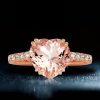 18K Rose Gold Plated Sterling Silver Heart Engagement Ring with 6.00 CT Center Stone