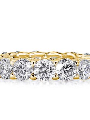 18K Gold Plated Sterling Silver Eternity U-Prong Wedding Band (9.35 CT. TW.)