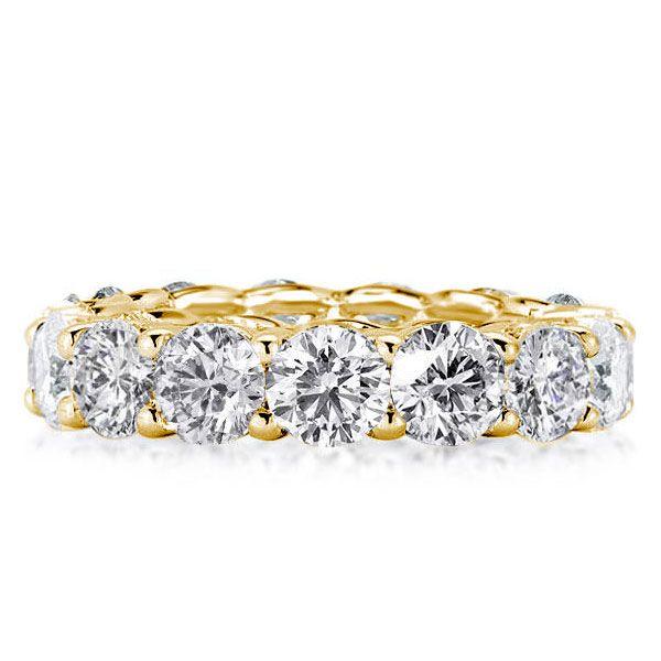 18K Gold Plated Sterling Silver Eternity U-Prong Wedding Band (9.35 CT. TW.)