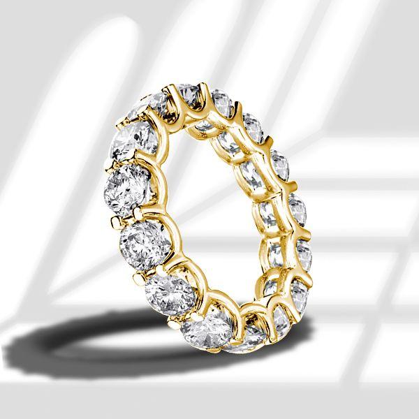 18K Gold Plated Sterling Silver Eternity U-Prong Wedding Band (9.35 CT. TW.)
