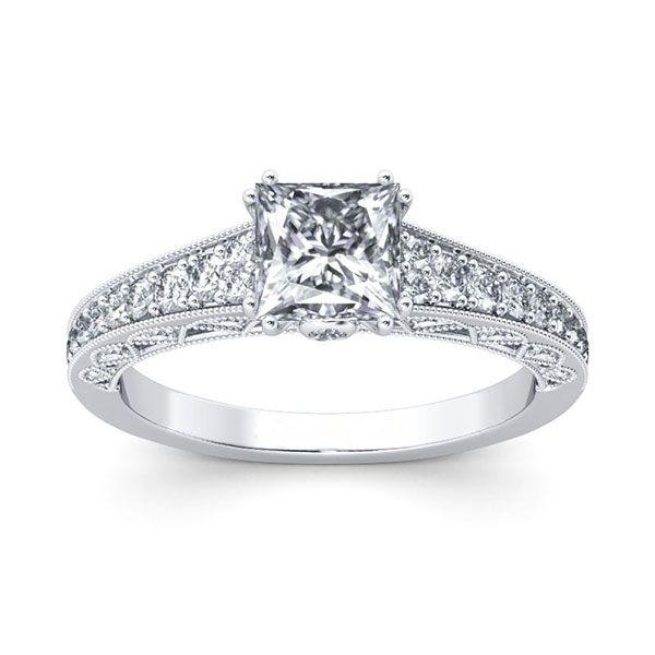 Cushion Cut Sterling Silver Solitaire Engagement Ring - 1.5 CT Simulated Diamond
