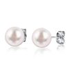 Classic Pink Pearl Stud Earrings - 925 Sterling Silver